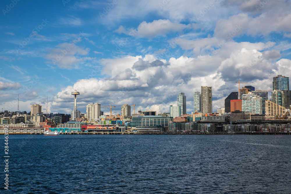 Seattle, Washington State. Space Needle, waterfront, Queen Anne Hill Seattle, Washington State. Space Needle, waterfront, Queen Anne Hill