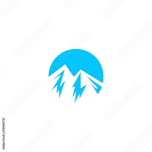 simple modern mountain gear vector logo design