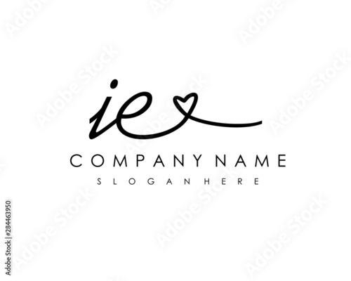 IE Initial handwriting logo vector