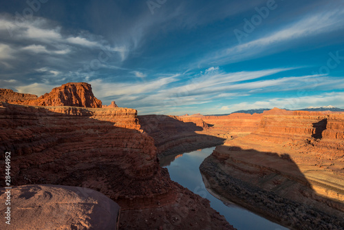 USA  Utah. Colorado River and canyons with clouds in Canyonlands National Park
