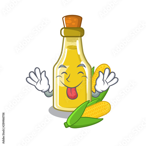 Tongue out corn oil in the character shape