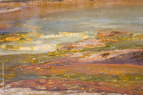 WY, Yellowstone National Park, Midway Geyser Basin, Colorful Bacterial Mats