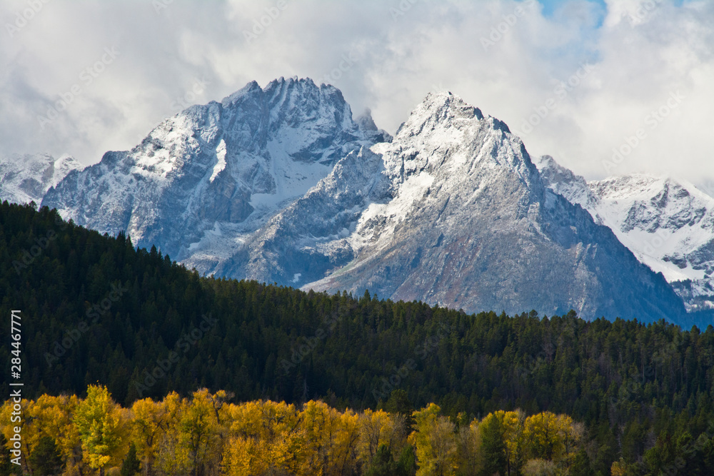 Obraz premium Autumn, Oxbow, Grand Teton National Park, Wyoming, USA
