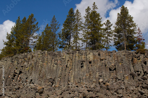 Sheepeater Cliff basalt columns. Yellowstone National Park. Wyoming. USA photo