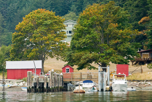 USa, Wa, San Juan Islands. Pastoral Prevost Harbor, Stuart Island photo