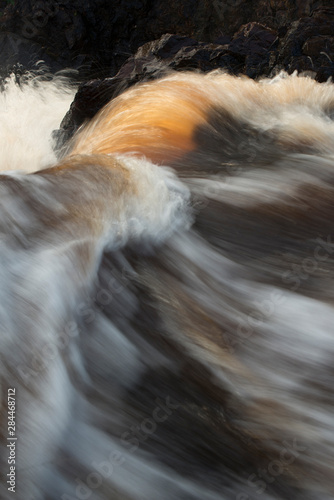 USA, Wisconsin. Abstract lines of crest of Big Manitou Falls, Pattison State Park. photo