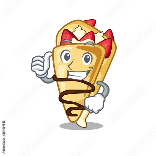 Thumbs up crepe with in the cartoon shape