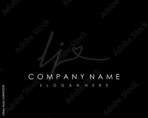 LJ Initial handwriting logo vector