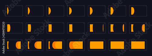 Animation transitions effect. Sprite Sheet of transitions. Ready frame by frame animation for games, cartoon or animation. yellow color scene transition effect.  Animation transitions effect 23