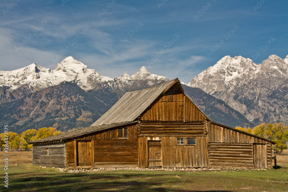 Thomas Alma and Lucille Moulton Homestead, Mormon Row Historic District, Grand Tetons, Grand Teton National Park, Wyoming, USA Thomas Alma and Lucille Moulton Homestead, Mormon Row Historic District, Grand Tetons, Grand Teton National Park, Wyoming, USA
