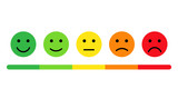 Customer rating scale with angy face and happy face. Customer satisfaction feedback or rating.Happy and angry face in flat style. vector