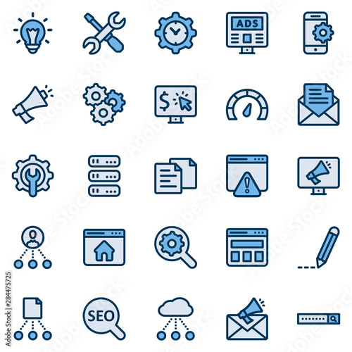 Seo Filled Line Icon Set - 1