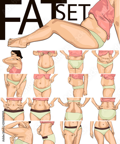 BIG set women with fat belly.