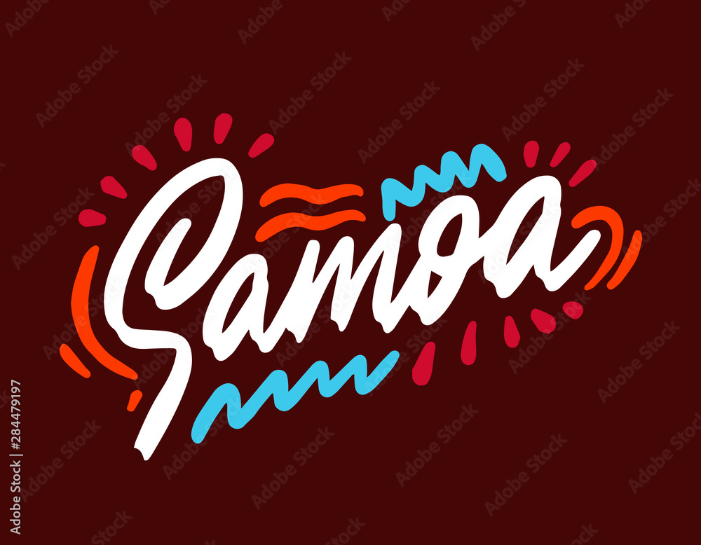 Samoa handwritten Republic name.Modern Calligraphy Hand Lettering for ...