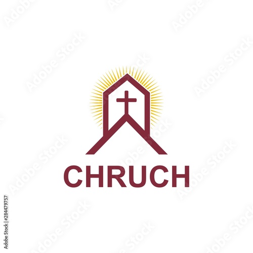 Worship place, Church logo template design vector