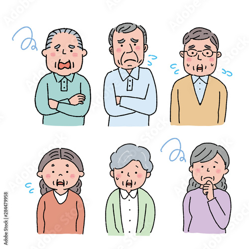 高齢者　表情　イラスト　