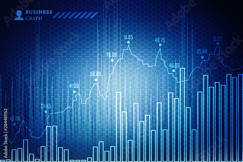 2d rendering Stock market online business concept. business Graph 