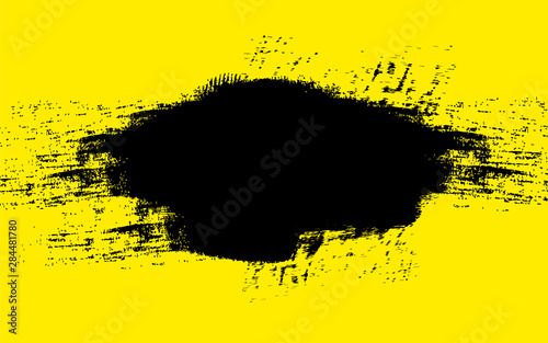 Abstract background grunge texture. Brush shape paint ink color black and yellow