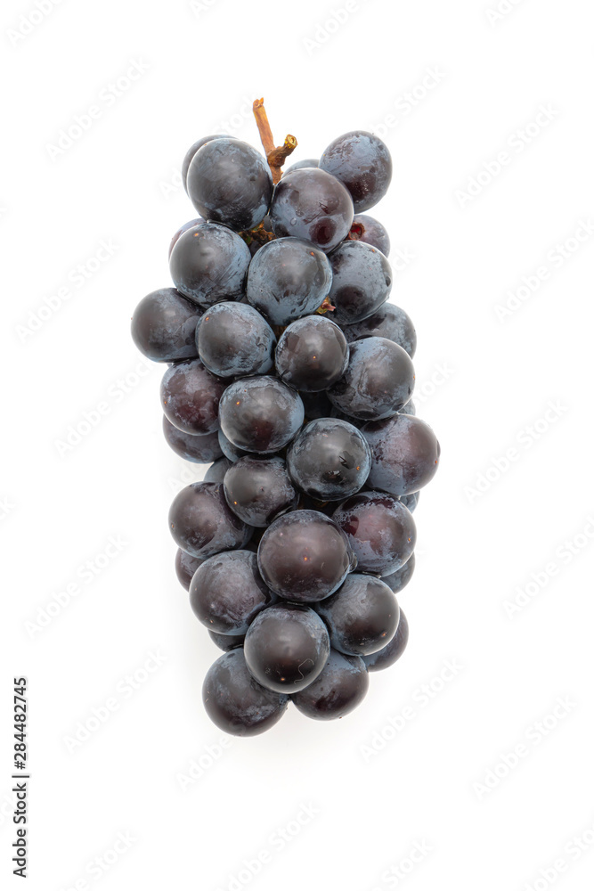 Fototapeta premium fresh black grapes on white background