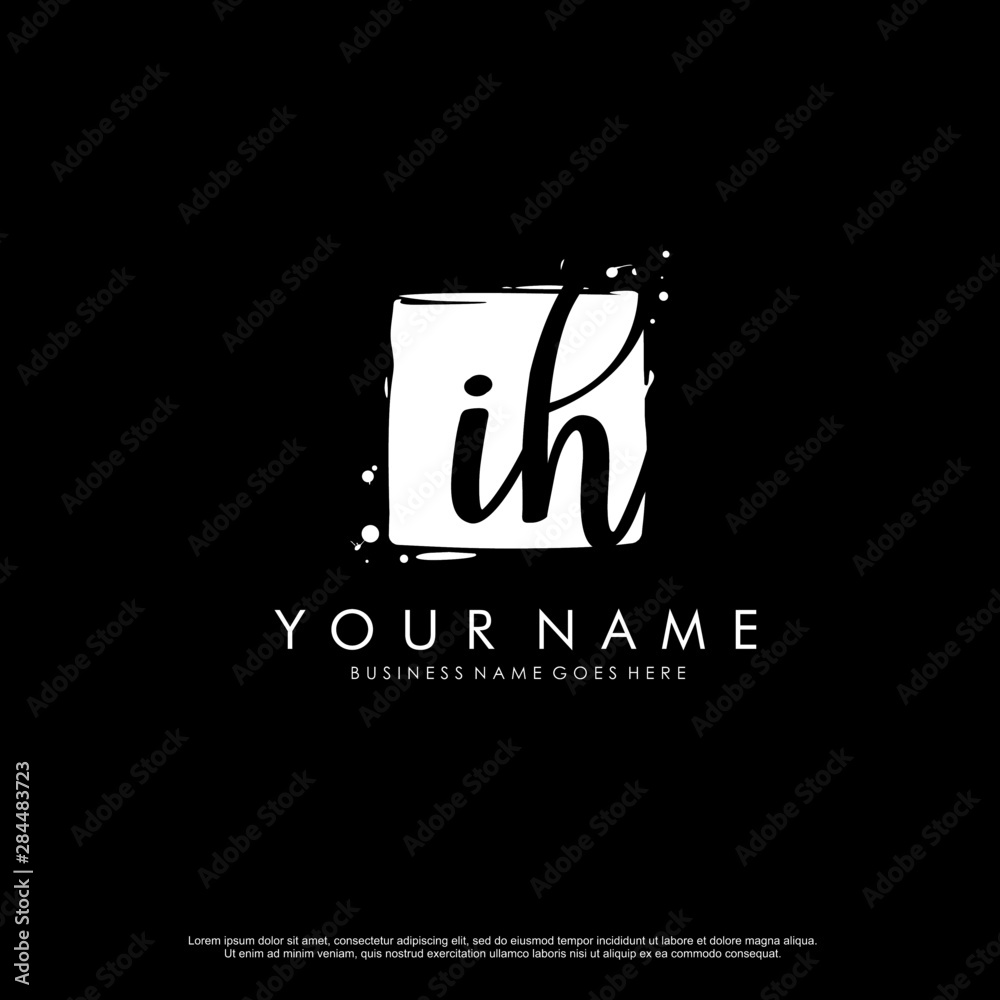 I H IH initial square logo template vector I H IH initial square logo template vector