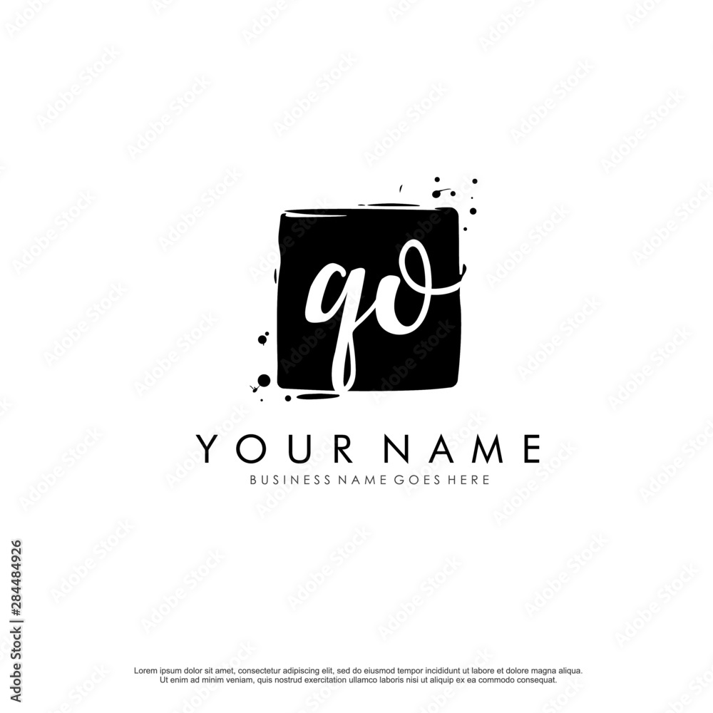 Q O QO initial square logo template vector