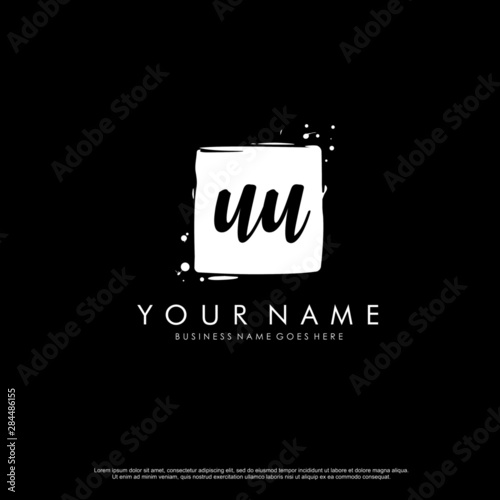 U UU initial square logo template vector photo