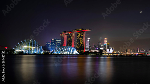 Night view of Singapore Skyline