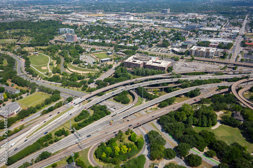 Aerial photo of freeway I45 at downtown Houston, Texas © duydophotography