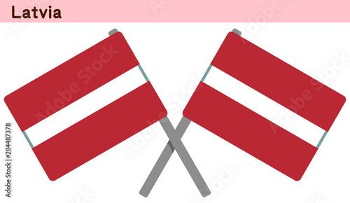 交差したラトビアの国旗