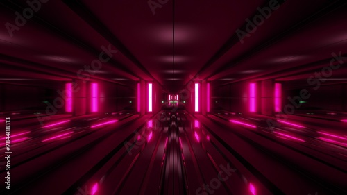 clean style blck tunnel corridor background with redd glow background 3d rendering