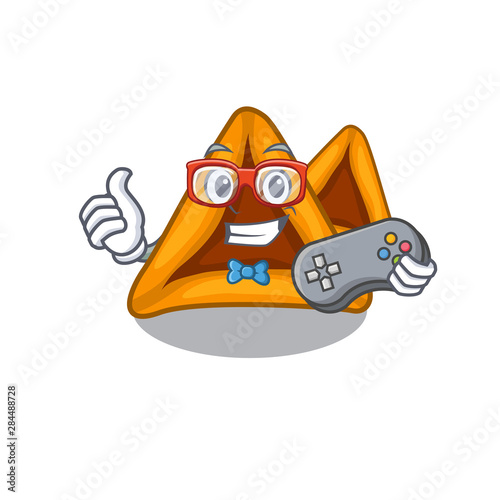 Gamer hamantaschen cookies isolated with the mascot