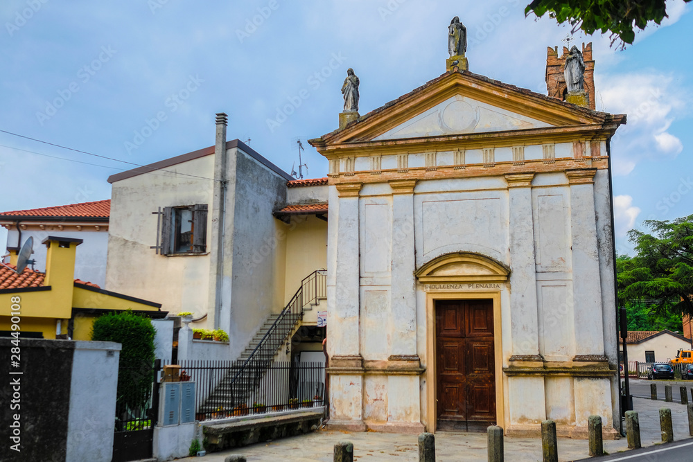 Monselice, Italy - July, 14, 2019: Catholic cathidral in Monselice, Italy