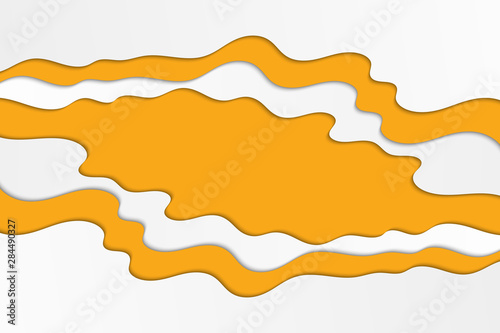 Background with orange and white waves. Abstract wavy orange paper background.