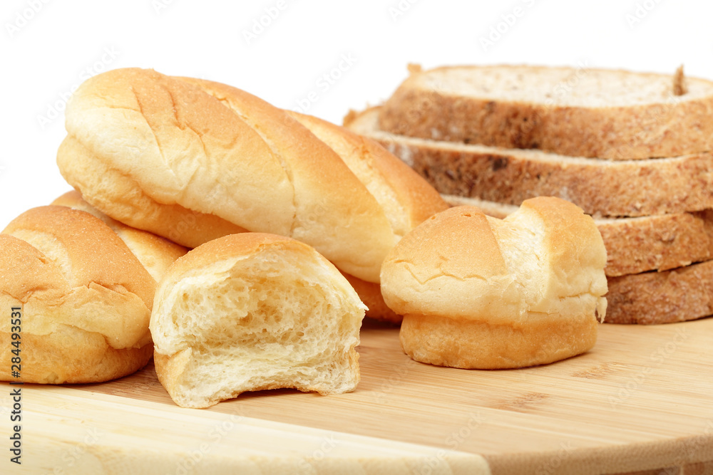 bread on wooden board