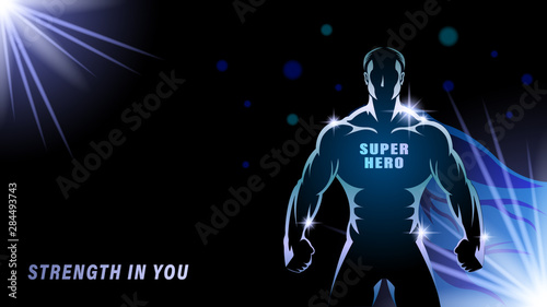 Superhero on a dark backgrond