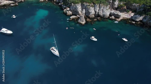 Aerial video of Antibes. Monte-Carlo. French Riviera. Nice. Yacht. Ship.