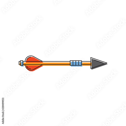 Archery arrow vector icon symbol isolated on white background