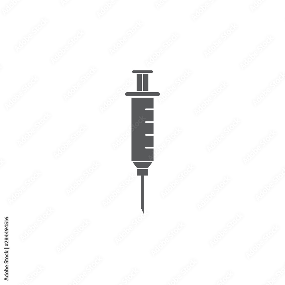 Medical syringe vector icon symbol isolated on white background Medical syringe vector icon symbol isolated on white background