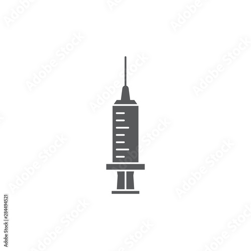 Medical syringe vector icon symbol isolated on white background