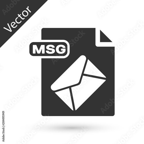 Grey MSG file document. Download msg button icon isolated on white background. MSG file symbol. Vector Illustration