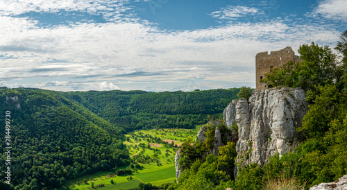 Ruin Reussenstein at Baden Württemberg as a great place for hiking and climbing because of huge rocks photo