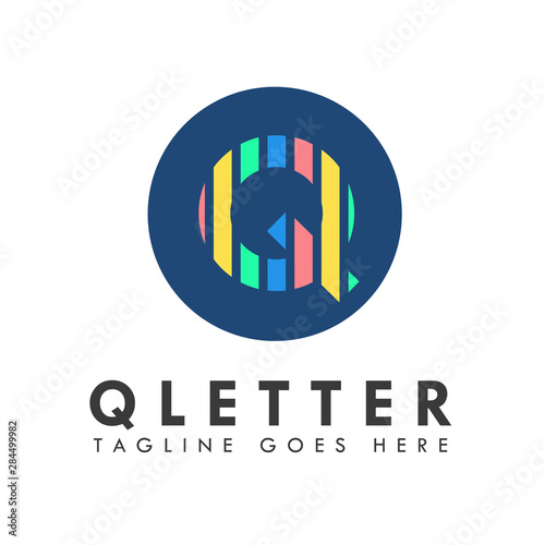 Alphabet Q letter logo design template. Q vector icon and logo design.