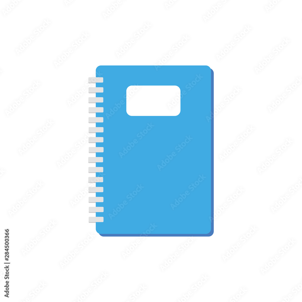 Flat blue vector spiral notebook icon. Useful for your business site, back to school advertisement or office supply online shops. - Vector Flat blue vector spiral notebook icon. Useful for your business site, back to school advertisement or office supply online shops. - Vector