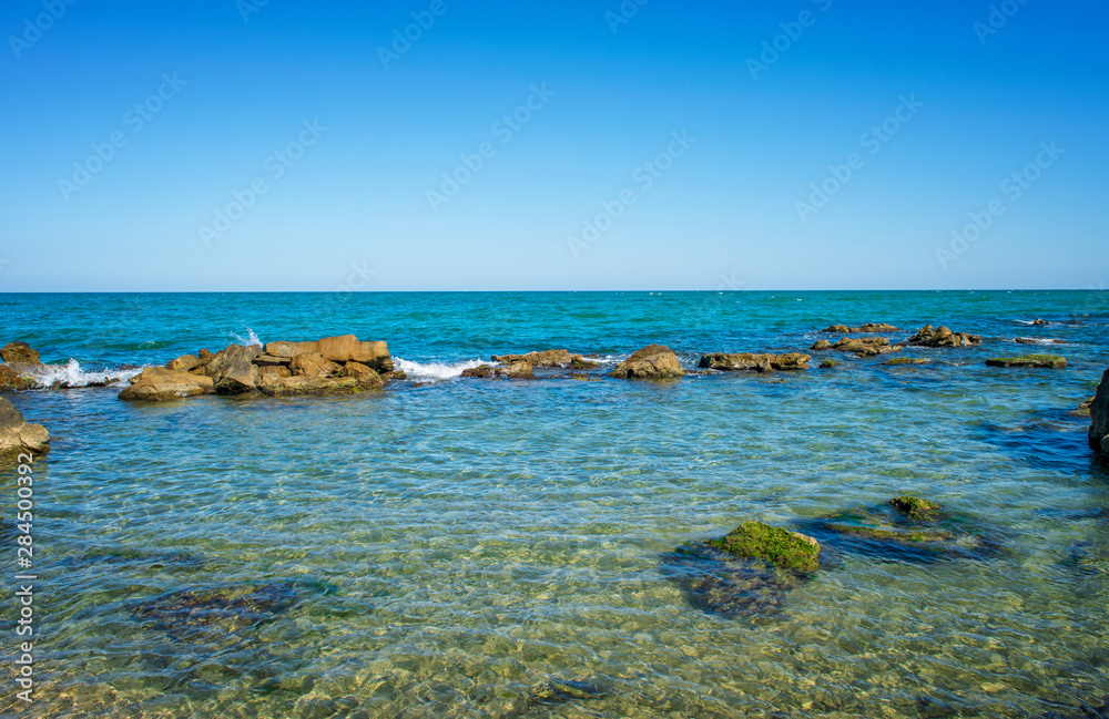 Seascape from beach near Varna. Black Sea, Bulgaria. Seascape from beach near Varna. Black Sea, Bulgaria.