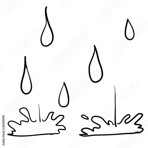 water drop doodle icon illustration vector