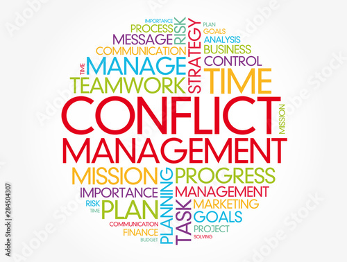 Conflict Management word cloud, business concept background