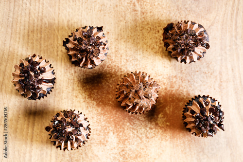 Homemade sweet chocolate cupcakes