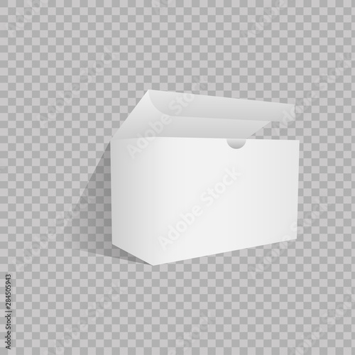 Open tea box mockup. Vector