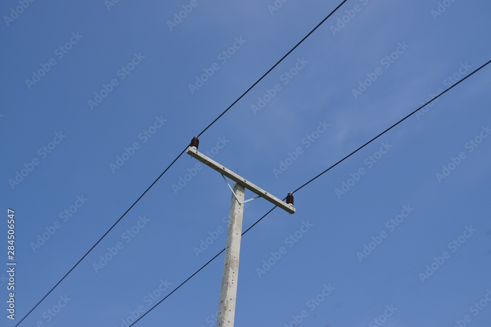 high voltage and low voltage poles