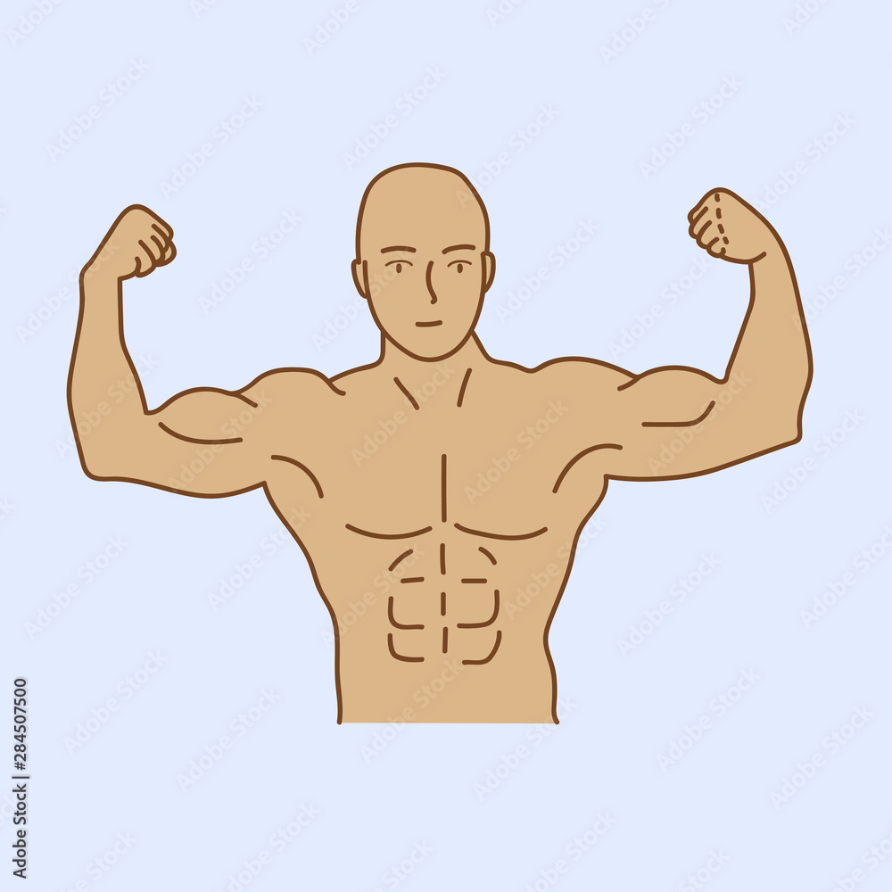 Bodybuilder flexing their muscles, vector illustration Bodybuilder flexing their muscles, vector illustration